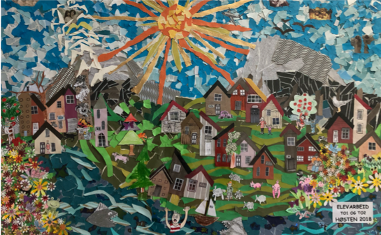 Kunst laget av elever på tilrettelagt - Klikk for stort bilde